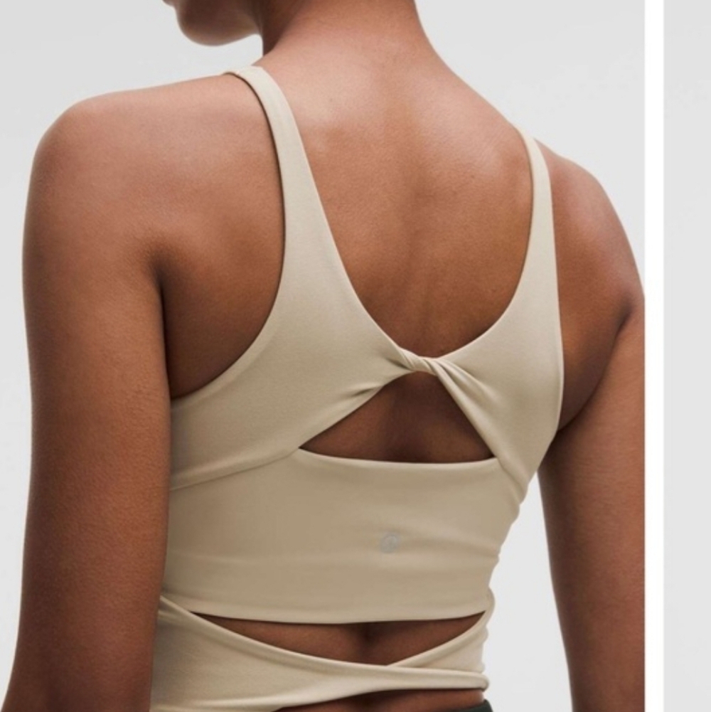 lululemon athletica Beige High-Neck Twist Back Crop Top